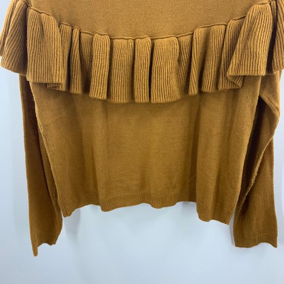 Love On A Hanger Light Brown Ruffle Sweater Size M - Picture 7 of 9